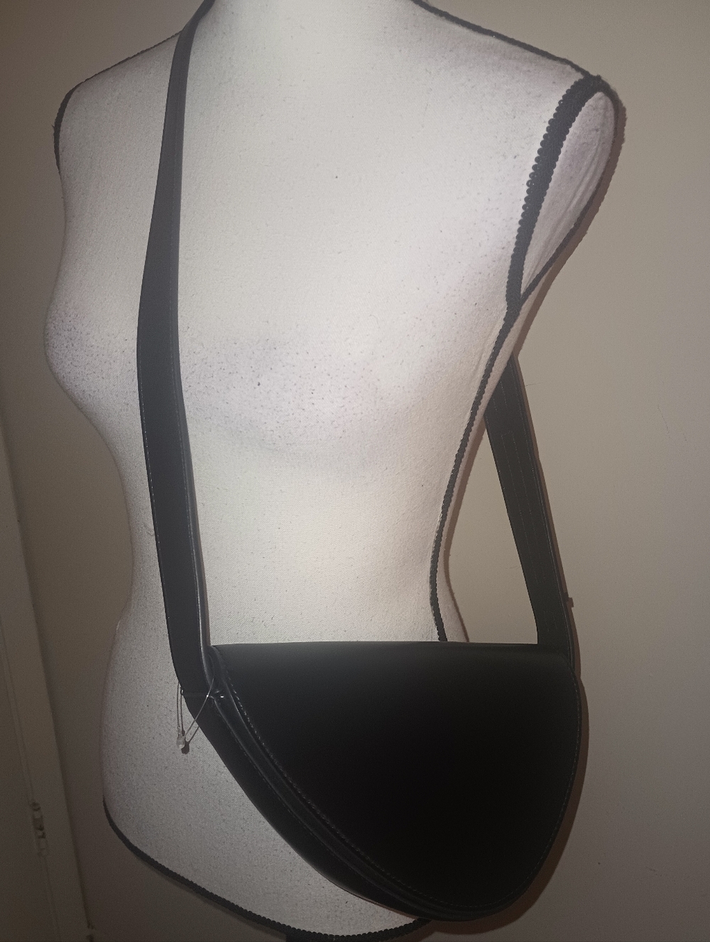 Zara Black Half-Moon Crossbody Bag